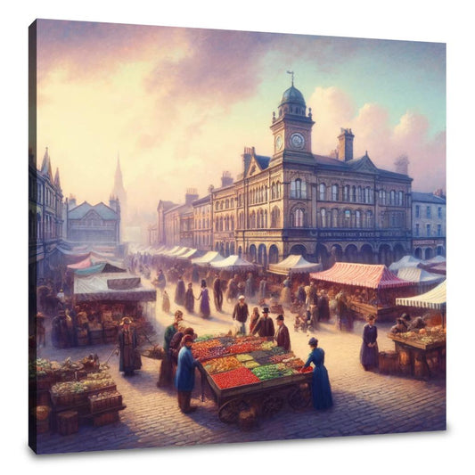 Rochdale Market Day Canvas - Main Image