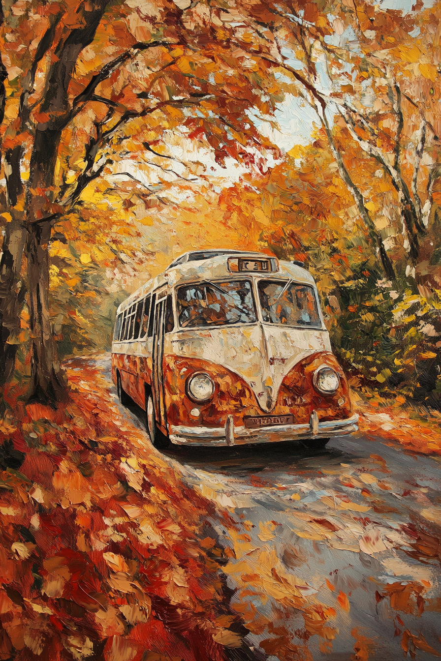 Vintage Tour Bus Canvas