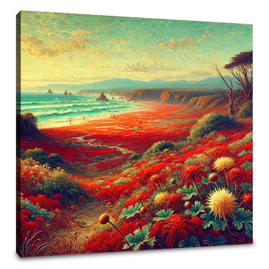 Victorian Red Beach Canvas - Main Image