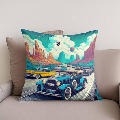 Retro Road Trip Cotton Cushion - Secondary Image