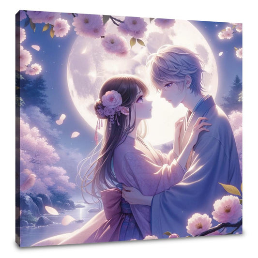 Moonlit Blossom Embrace Canvas - Main Image