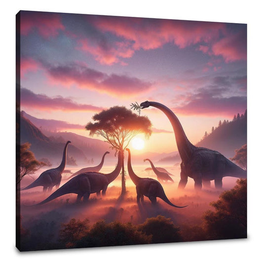 Morning Mist Brachiosaurus Canvas - Main Image