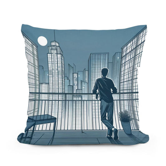 Rooftop Serenity Cotton Cushion - Main Image