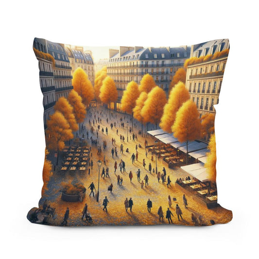 Autumn City Square Cotton Cushion - Main Image