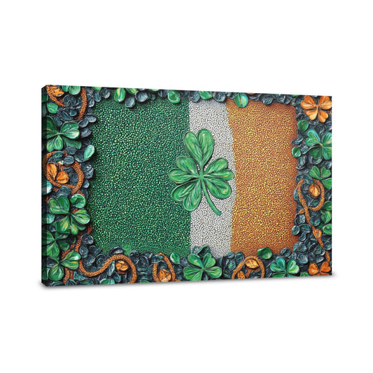 Shamrock Flag Pointillist Canvas - Main Image