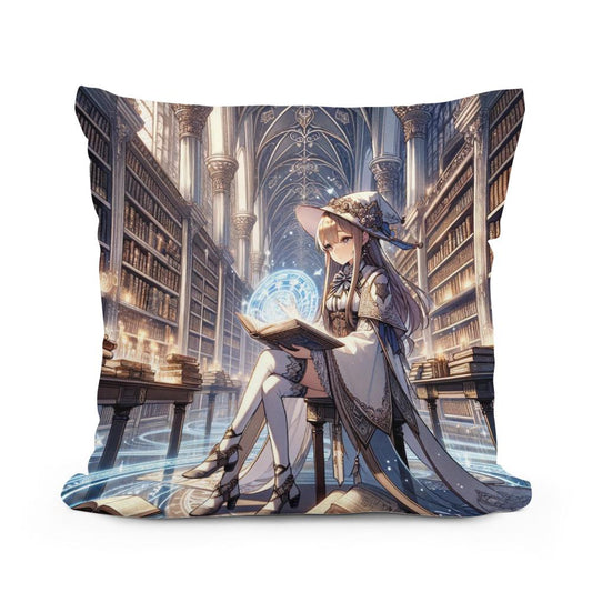 Mystical Library Guardian Cotton Cushion - Main Image