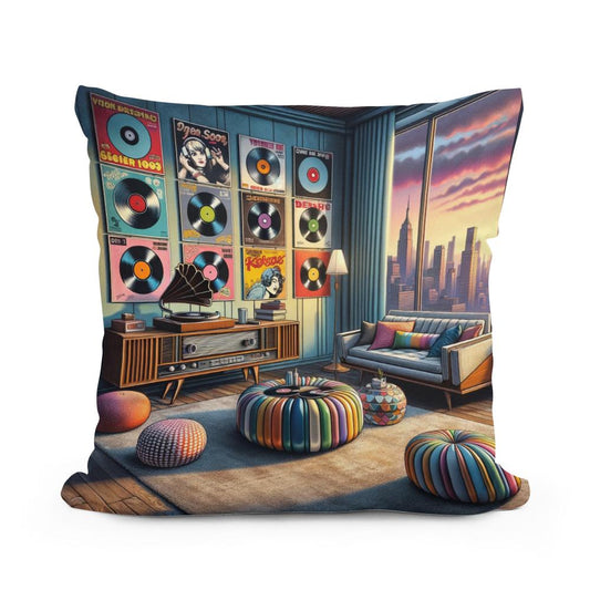 Retro Pop Vinyl Cotton Cushion - Main Image
