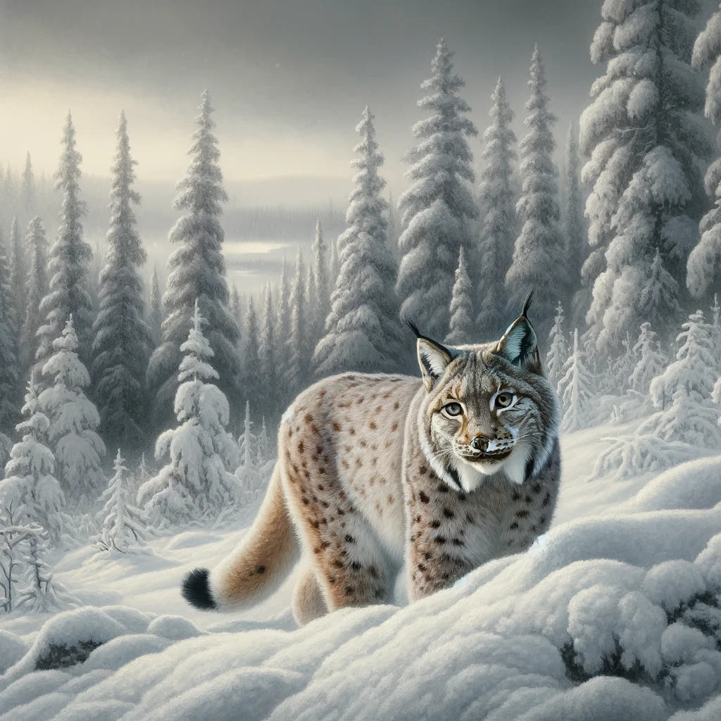 Winter Lynx Canvas