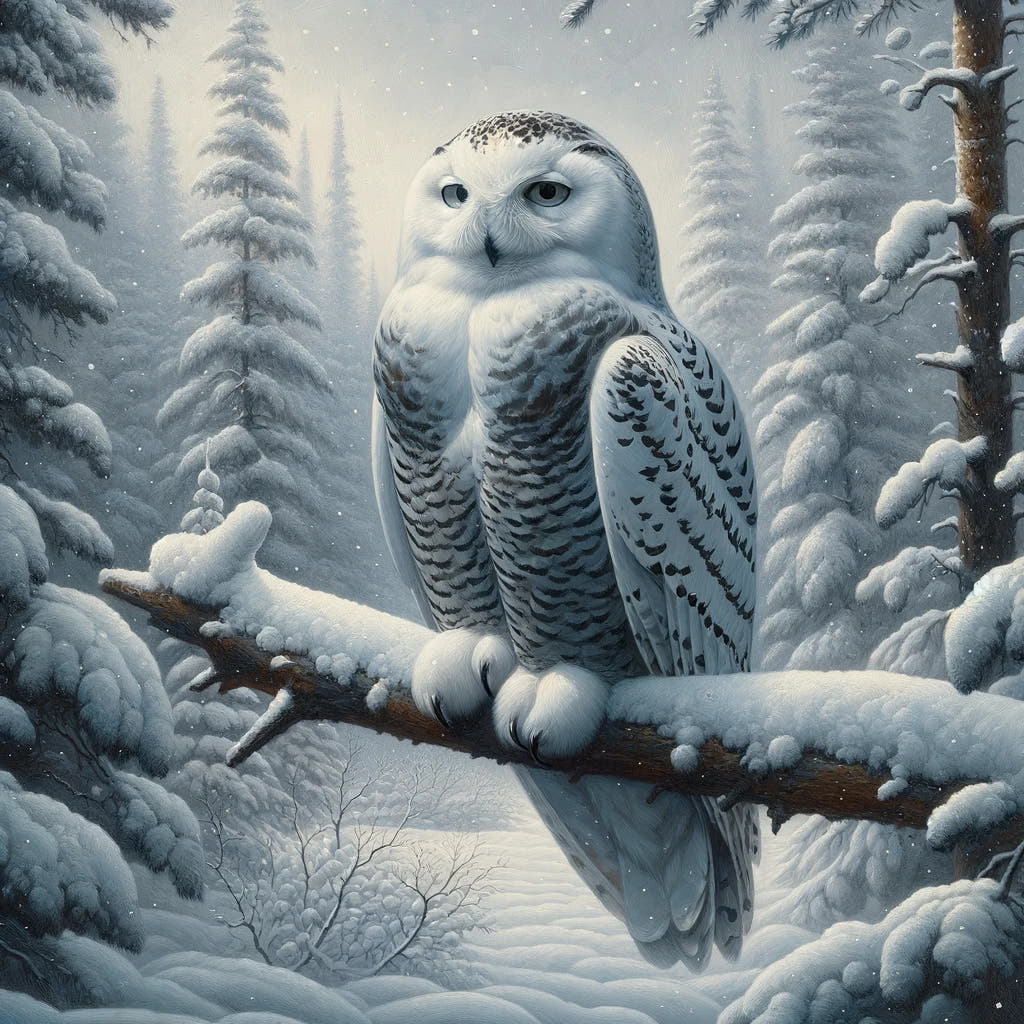 Winter Owl Solitude Cotton Cushion
