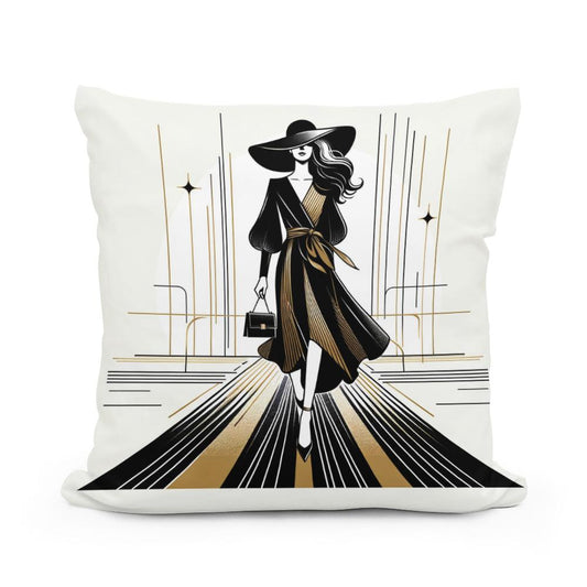 Catwalk Elegance Unveiled Cotton Cushion - Main Image
