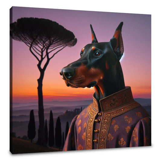 Dusk's Regal Doberman Canvas - Main Image