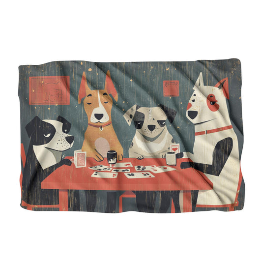 Hunde-Kartenspielerdecke