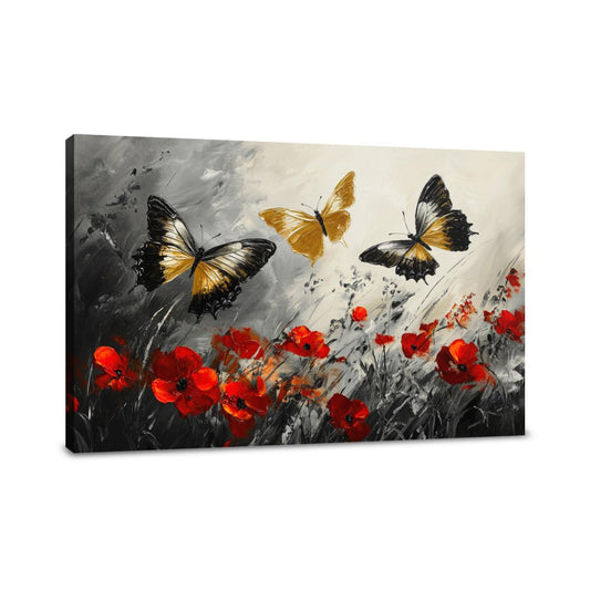 Golden Butterfly Meadow Canvas - Main Image