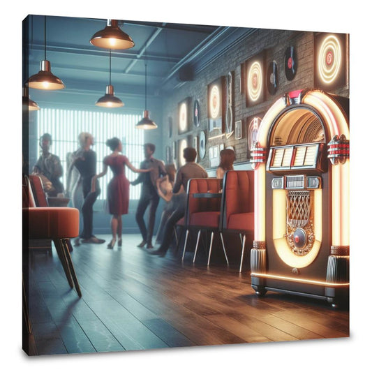 Retro Jukebox Lounge Canvas - Main Image