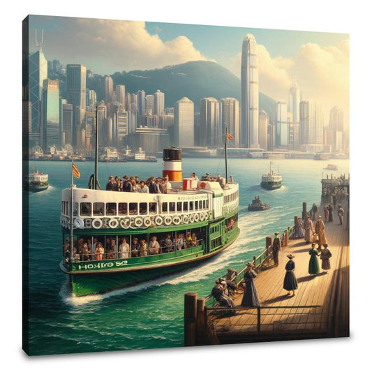Sunny Day on Victoria Harbour Canvas - Main Image