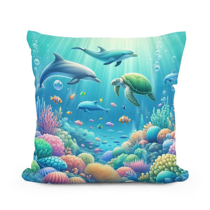 Underwater Wonderland Cotton Pillow - Main Image