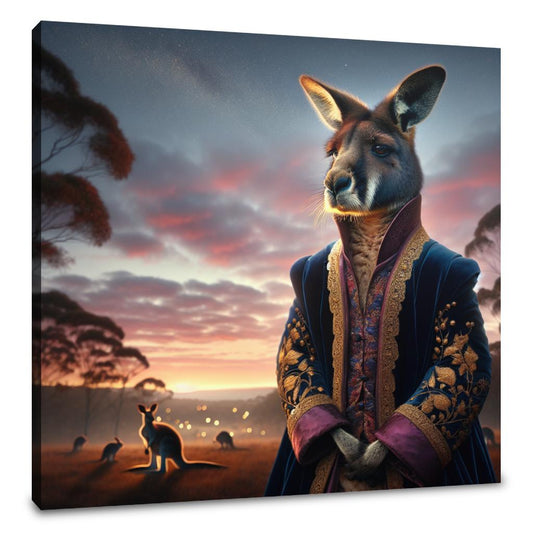 Regal Kangaroo Twilight Canvas - Main Image