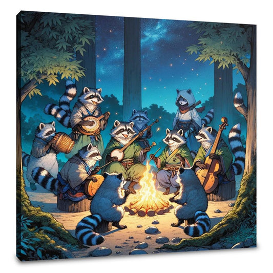 Enchanted Tanuki Festivity Canvas - Main Image
