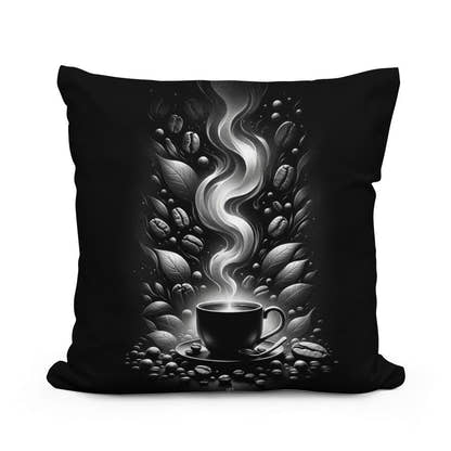 Steamy Mornings: Silver Aroma Cotton Cushion - Main Image