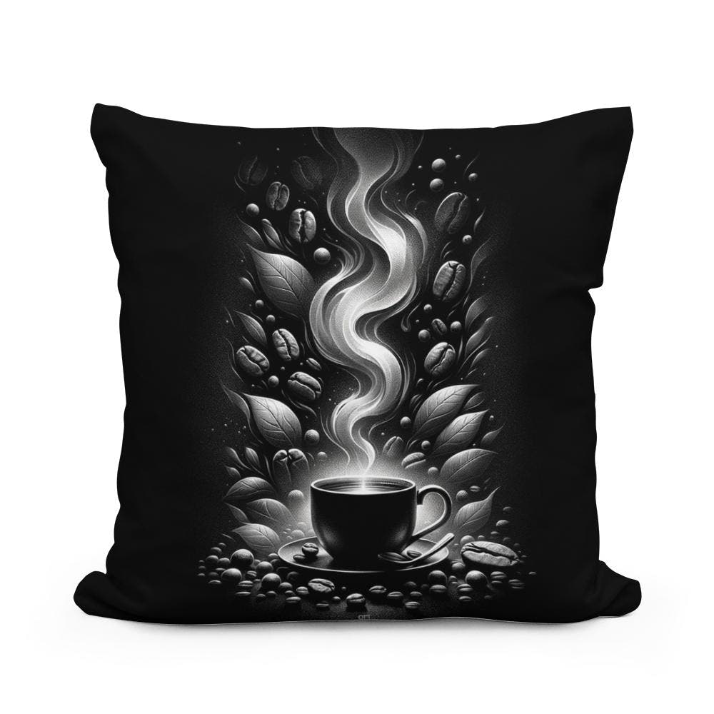 Steamy Mornings: Silver Aroma Cotton Cushion - Main Image