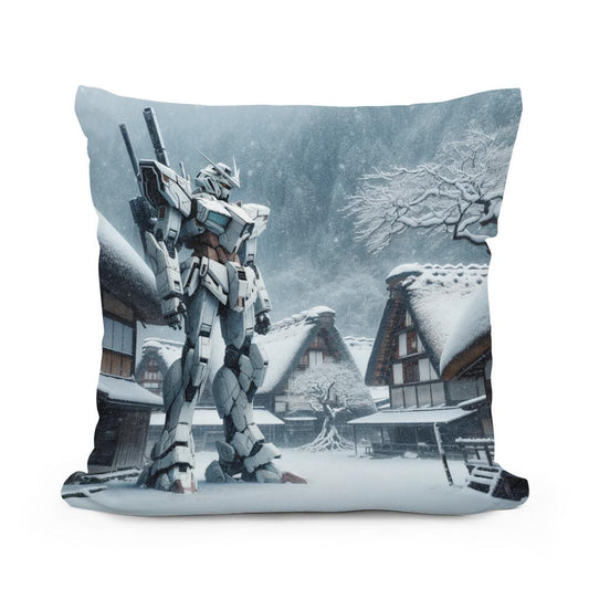 Lost Mecha in Snow Cotton Cushion - Main Image
