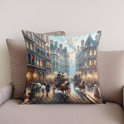 Victorian London Vista Cotton Cushion - Secondary Image