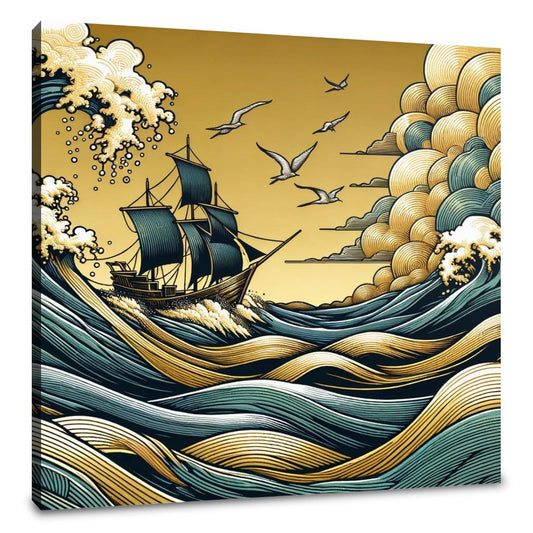 Golden Seascape Voyage Canvas - Main Image