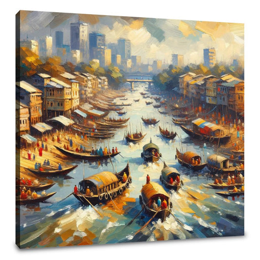 Vibrant Buriganga Morning Canvas - Main Image