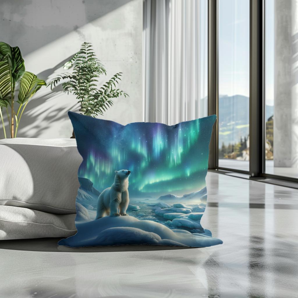 Arctic Majesty Cotton Pillow - Secondary Image 3