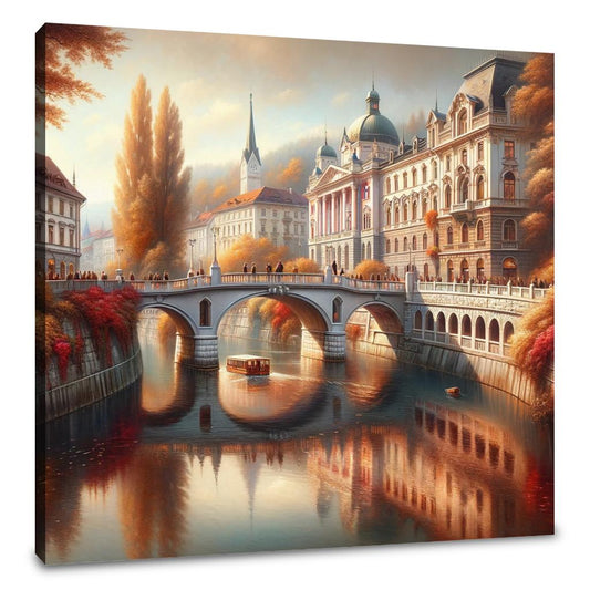 Autumn at Triple Bridge Canvas - Main Image