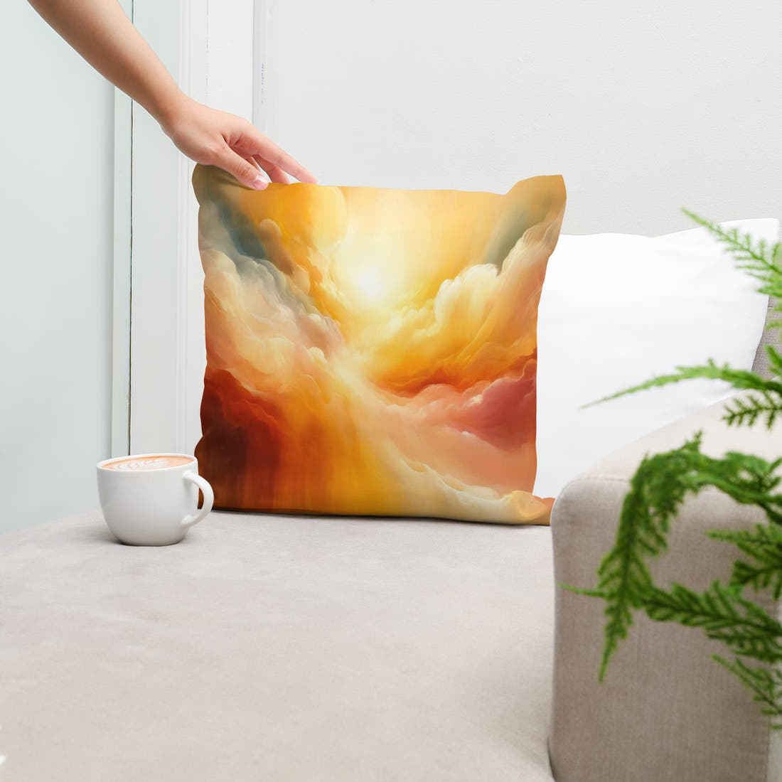Sunlit Embrace Cotton Cushion - Secondary Image 5