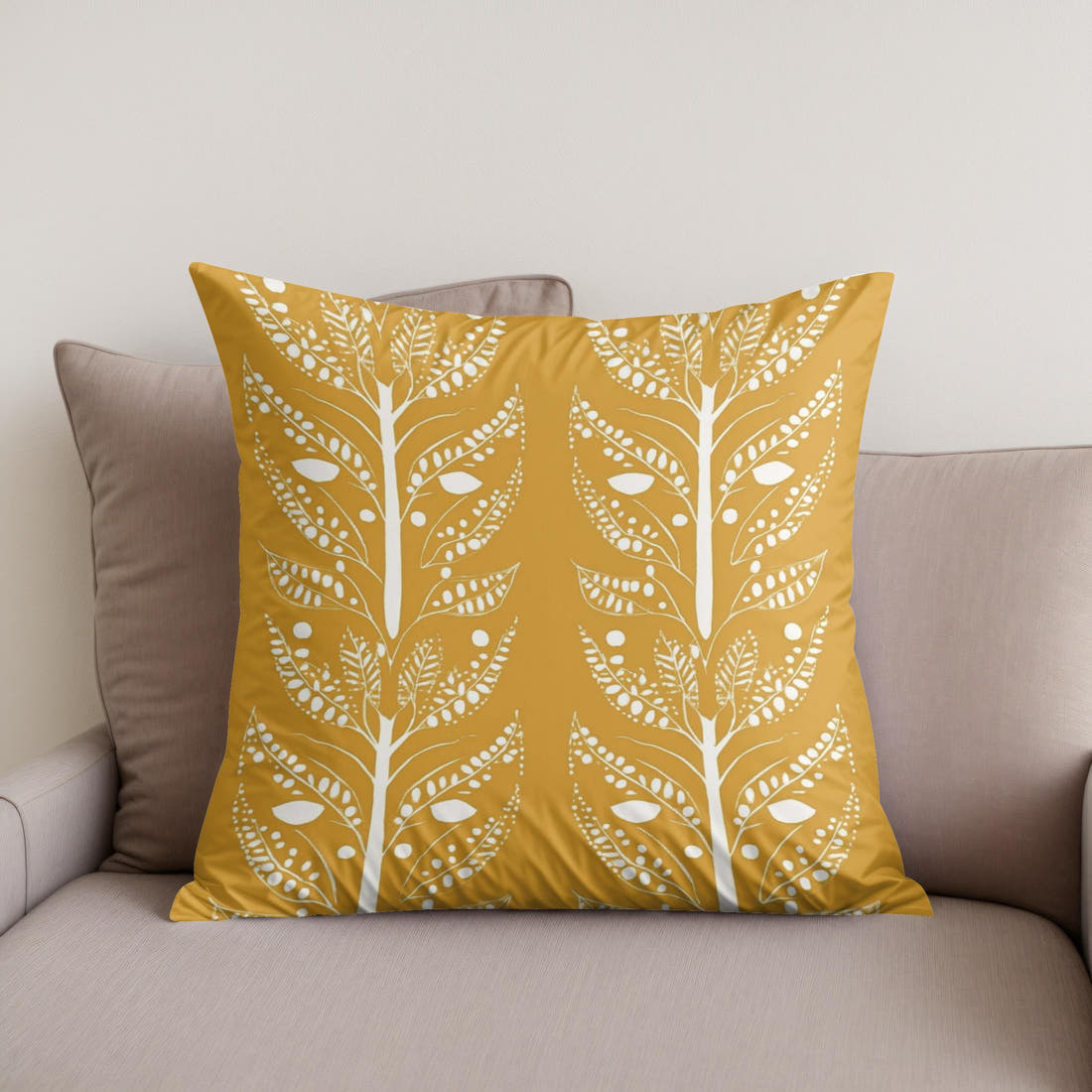 Mustard Symmetry Cotton Cushion - Secondary Image