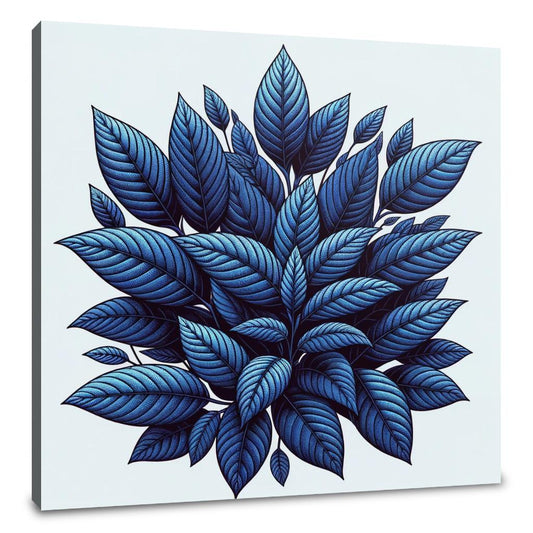 Indigo Foliage Embrace Canvas - Main Image