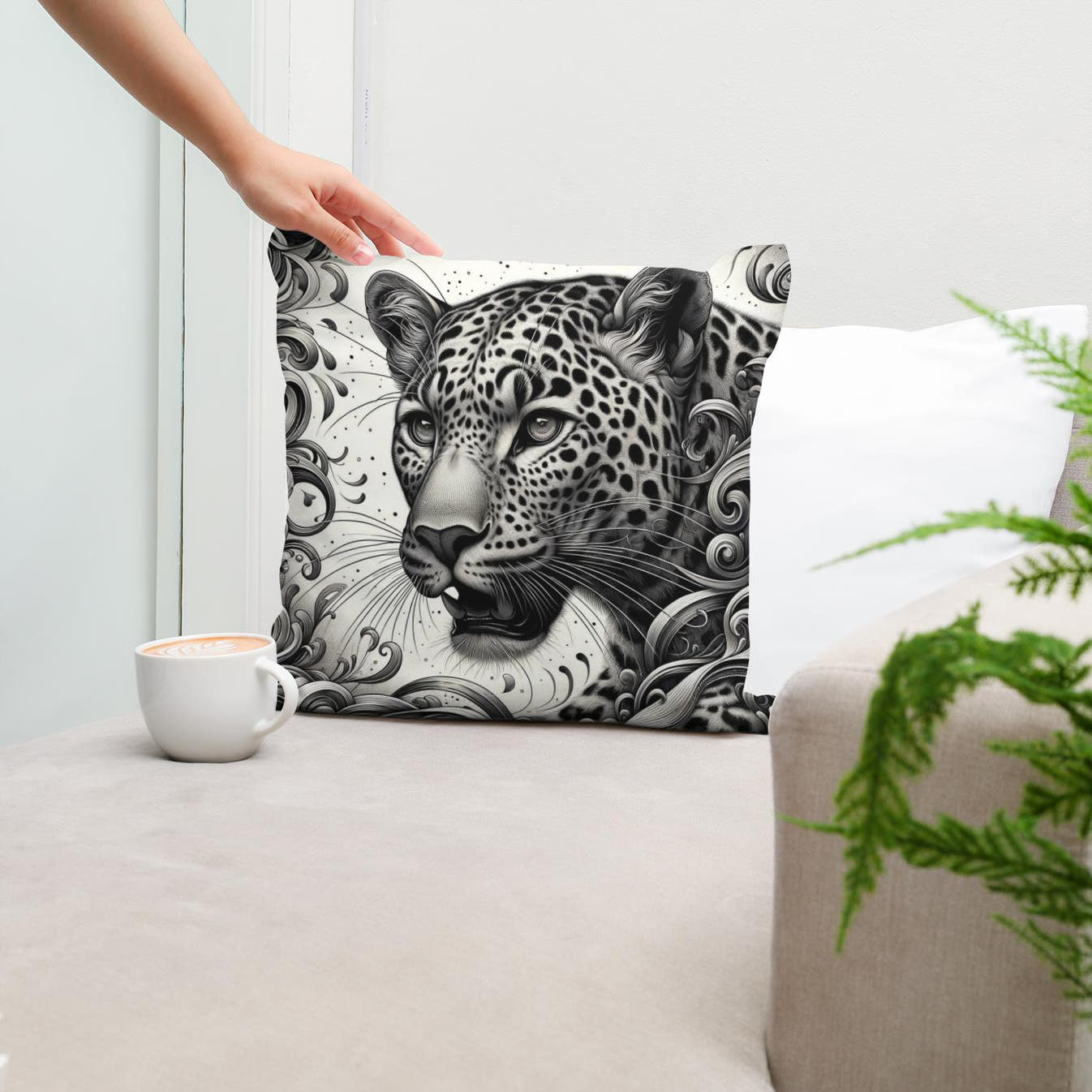 Leopard's Graceful Essence Cotton Cushion - Secondary Image 5