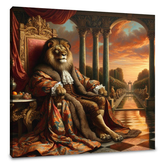 Regal Lion's Kingdom Sunset Canvas - Main Image