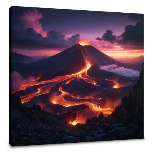 Twilight Volcano Canvas - Main Image