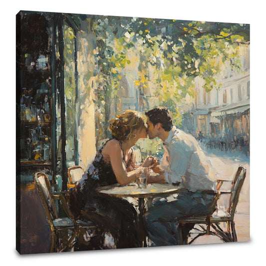 Lovers' Kiss Café Canvas - Main Image