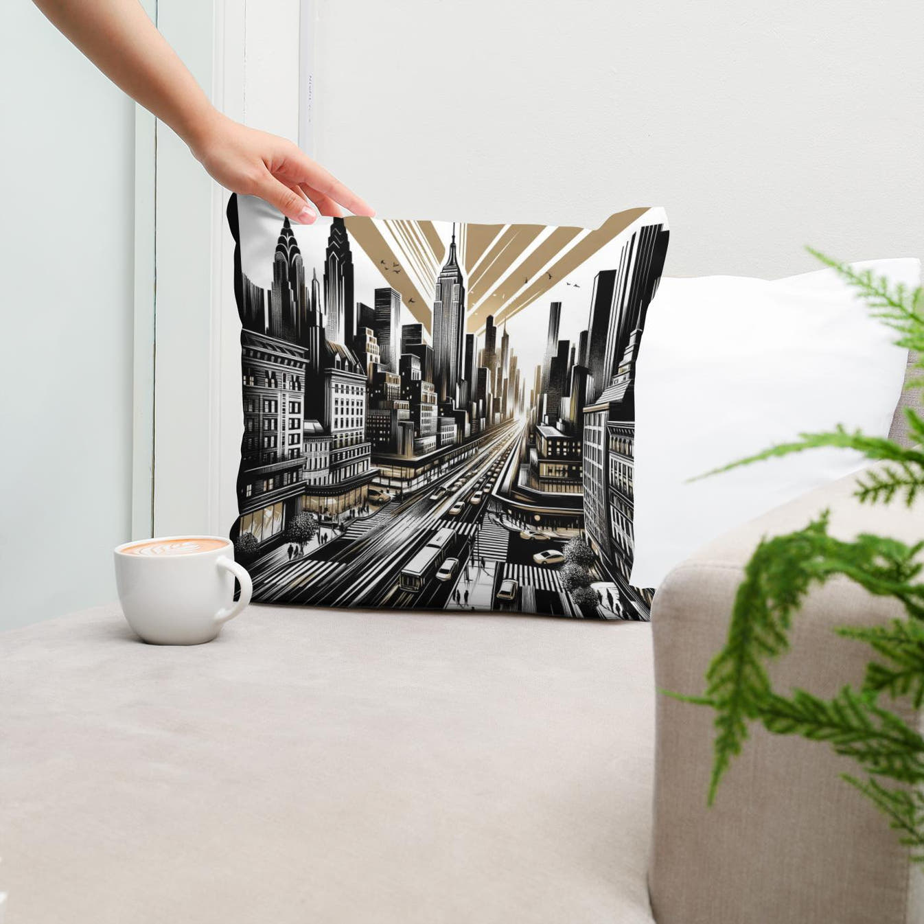 City Pulse: Urban Rhythms Cotton Cushion - Secondary Image 5