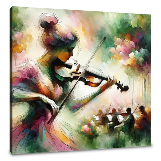 Garden Violinist Canvas - Main Image
