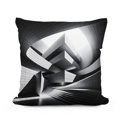 Modern Mirage: Light and Structure Cotton Cushion - Main Image