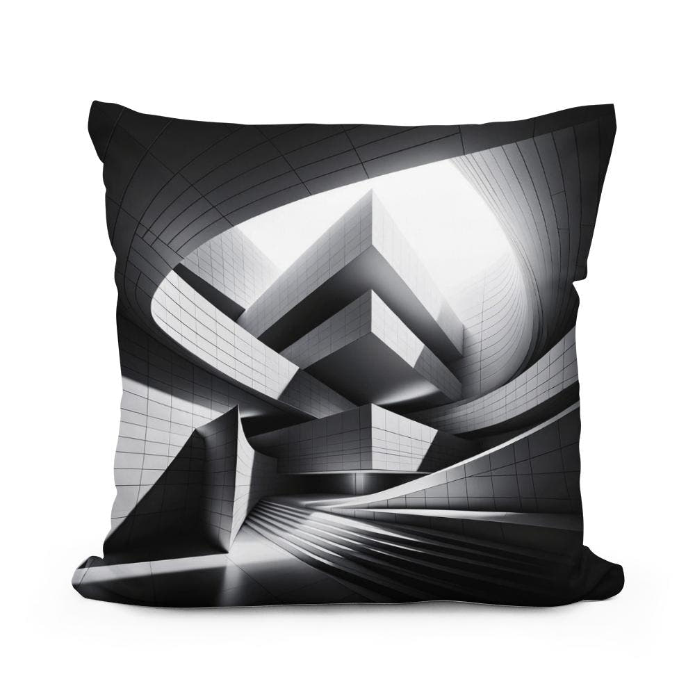 Modern Mirage: Light and Structure Cotton Cushion - Main Image