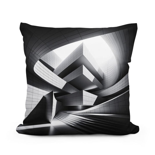 Modern Mirage: Light and Structure Cotton Cushion - Main Image