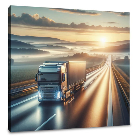 Dawn on the Autobahn Canvas - Main Image