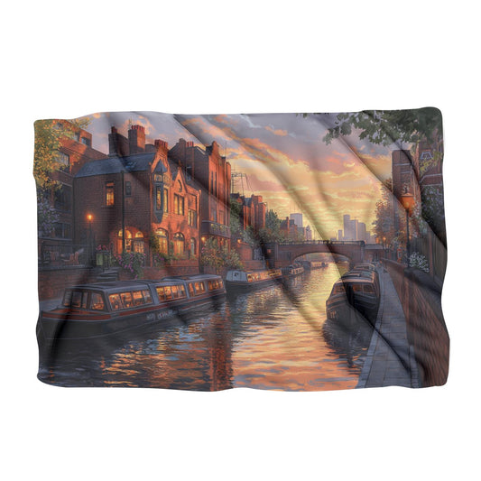 Birmingham Canal Sunset Harmony Blanket - Main Image