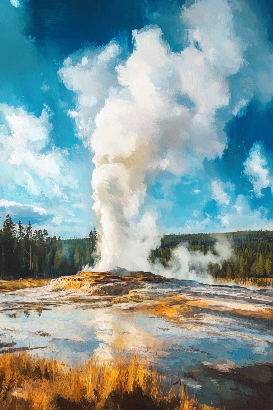 Yellowstone Geyser Canvas