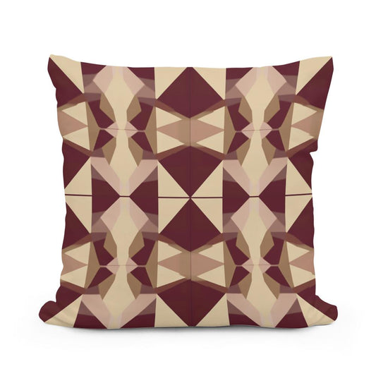 Burgundy Sand Triangles Cotton Cushion - Main Image