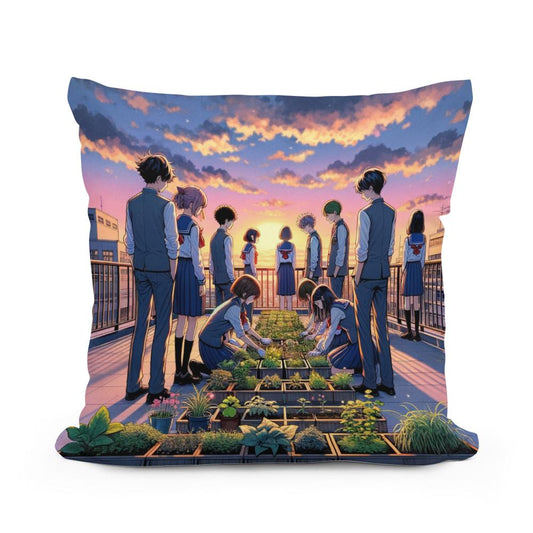 Rooftop Dreamscape Cotton Cushion - Main Image