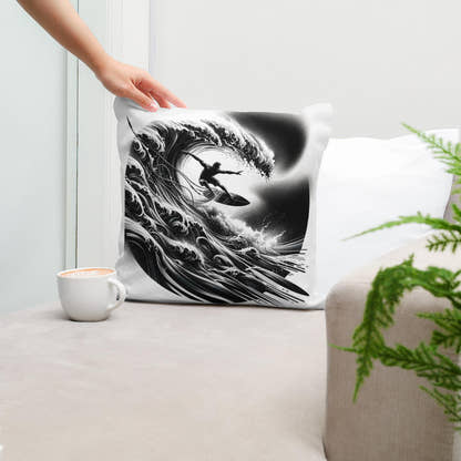 Surge of the Silver Wave Cotton Cushion - Secondary Image 5