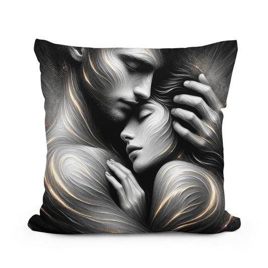 Embrace: Souls United in Love Cotton Pillow - Main Image
