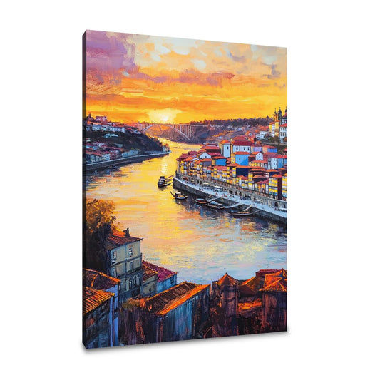 Porto Sunset Reflections Canvas - Main Image